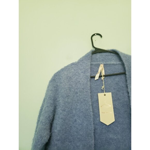 Ashley By 26 International Womens S Cardigan Blue Open Front Pockets Spring NWT - Picture 4 of 6